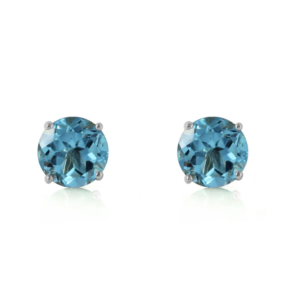 0.95 Carat 14K Solid White Gold Welcome Light Blue Topaz Earrings