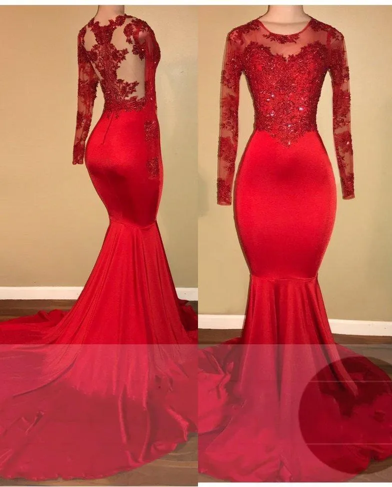 2025 Red Mermaid Prom Dresses