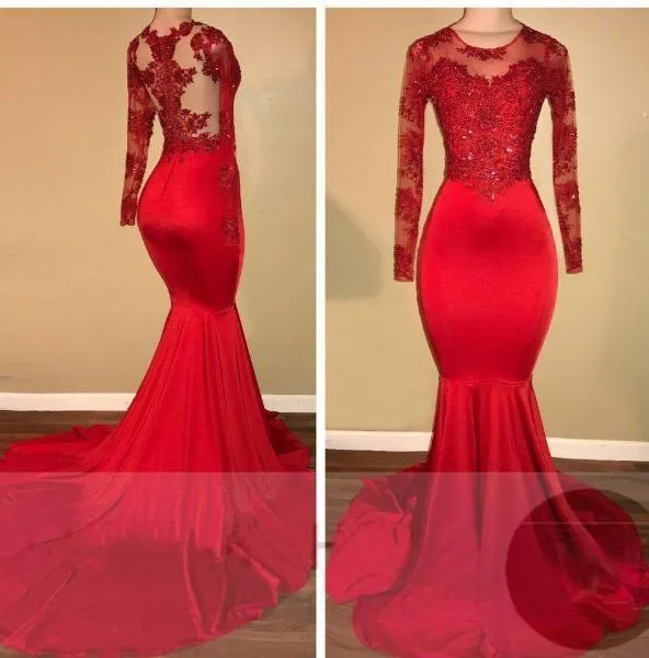 2025 Red Mermaid Prom Dresses