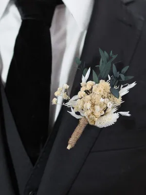 6Pcs Dried Flower Boutonnieres