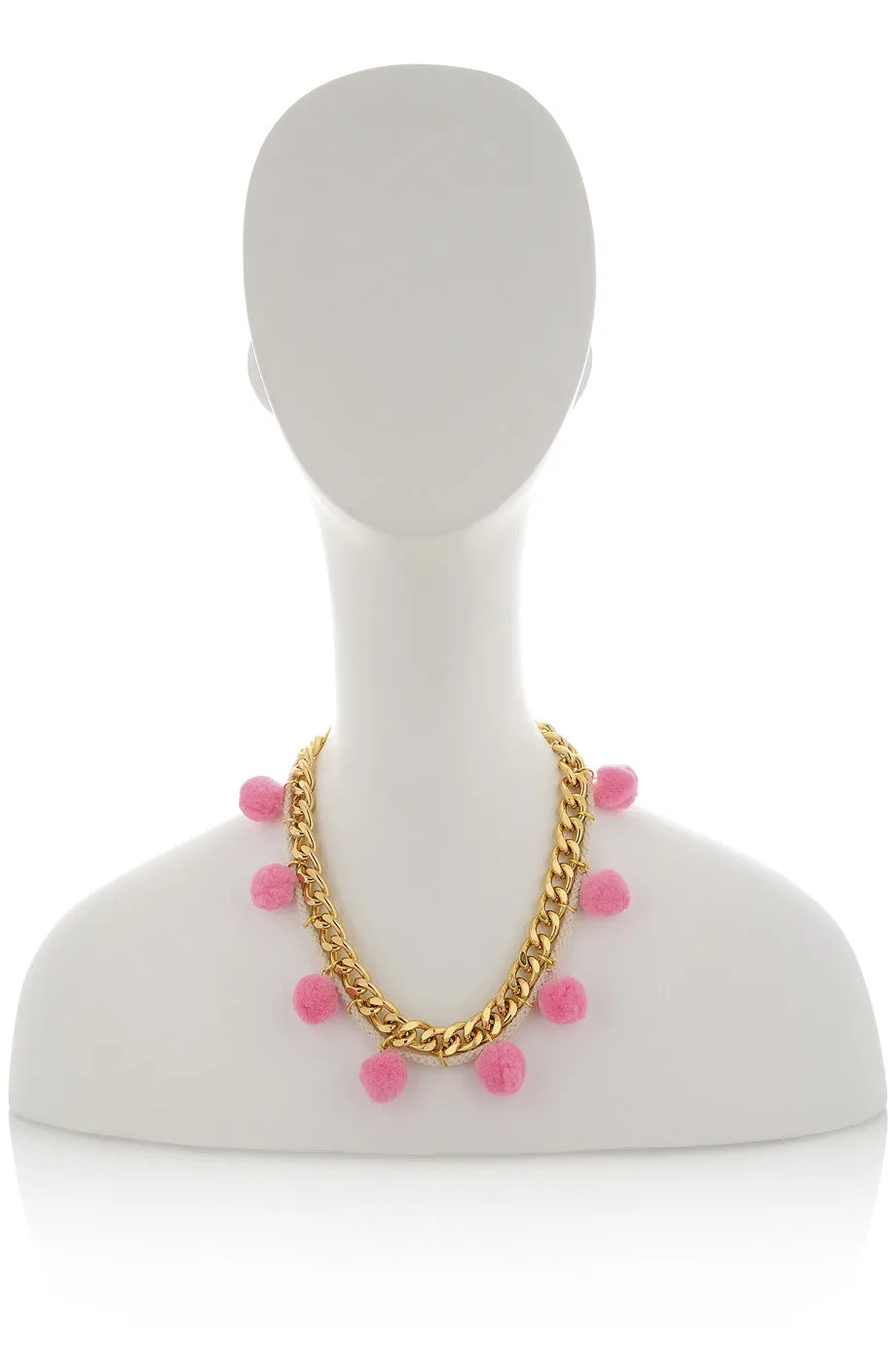 ALBERTO GALLETI POMPOM Pink Chain Necklace