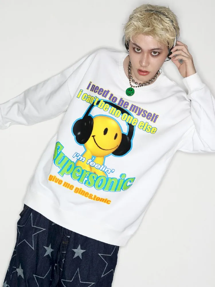 American Casual Street Smiley Loose Pullover【s0000010265】