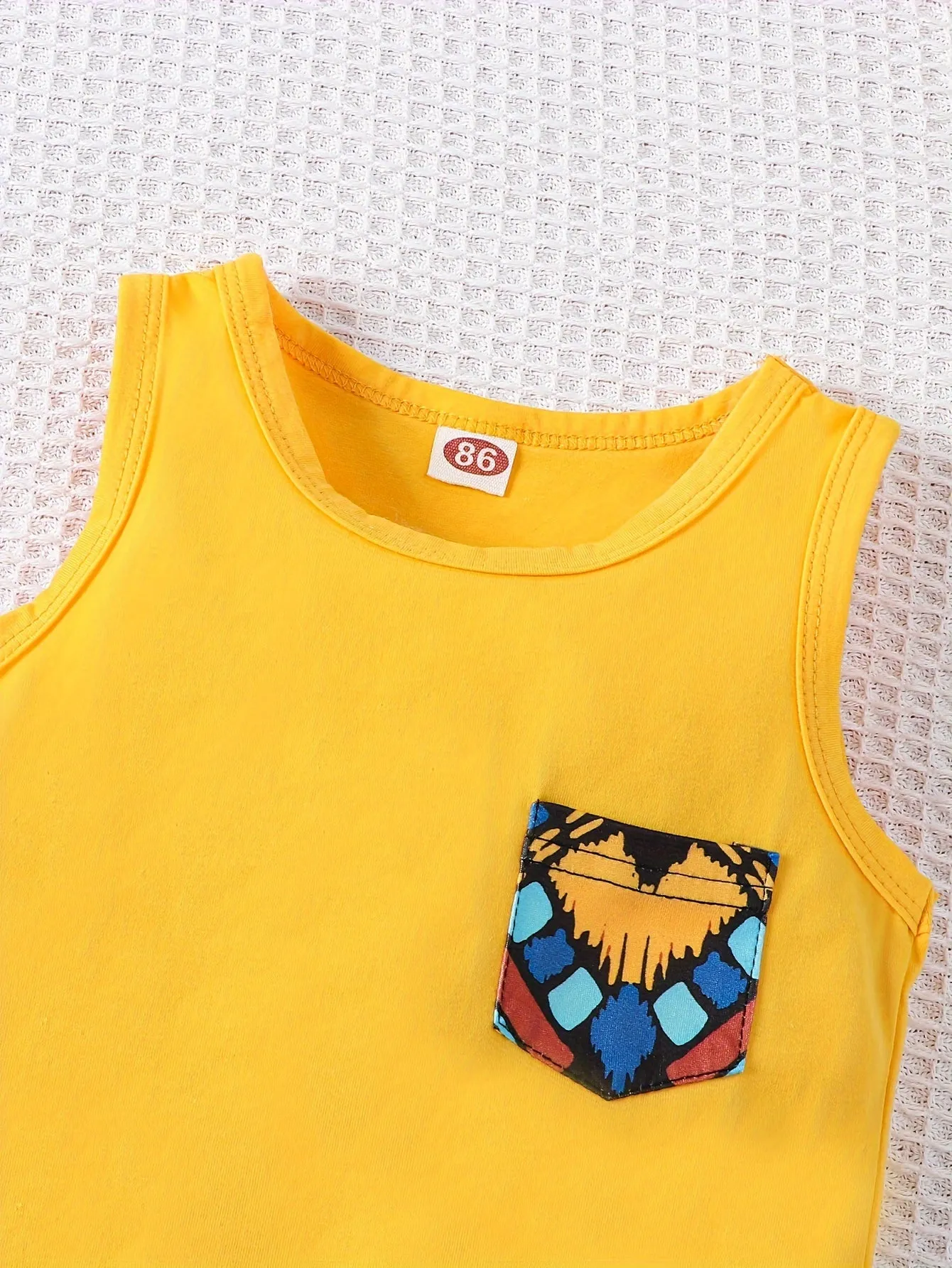 Baby Boys Beach Suit Plant Print Tank Top  Shorts