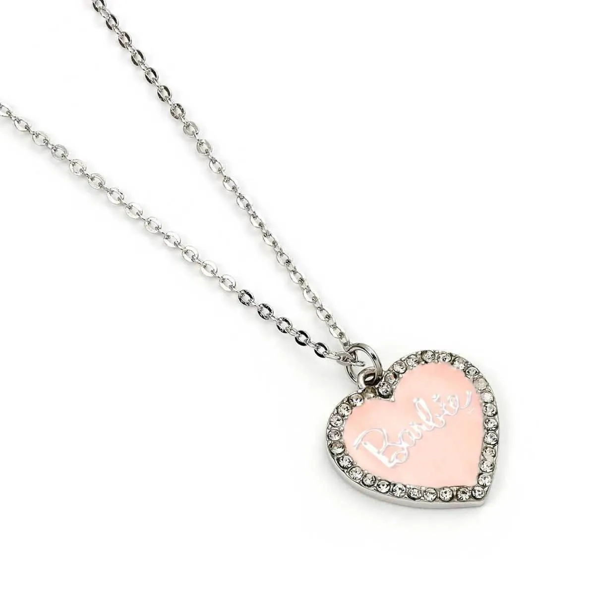 Barbie™️ Pink Enamel Heart Pendant Necklace with Crystals - Barbie x Carat Shop