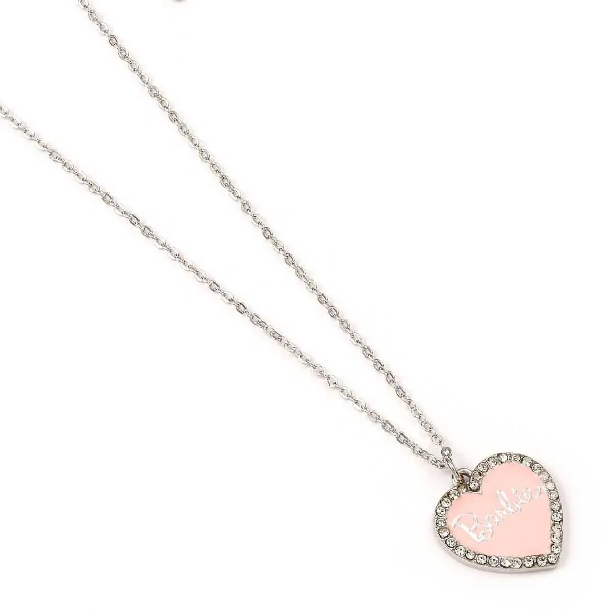 Barbie™️ Pink Enamel Heart Pendant Necklace with Crystals - Barbie x Carat Shop