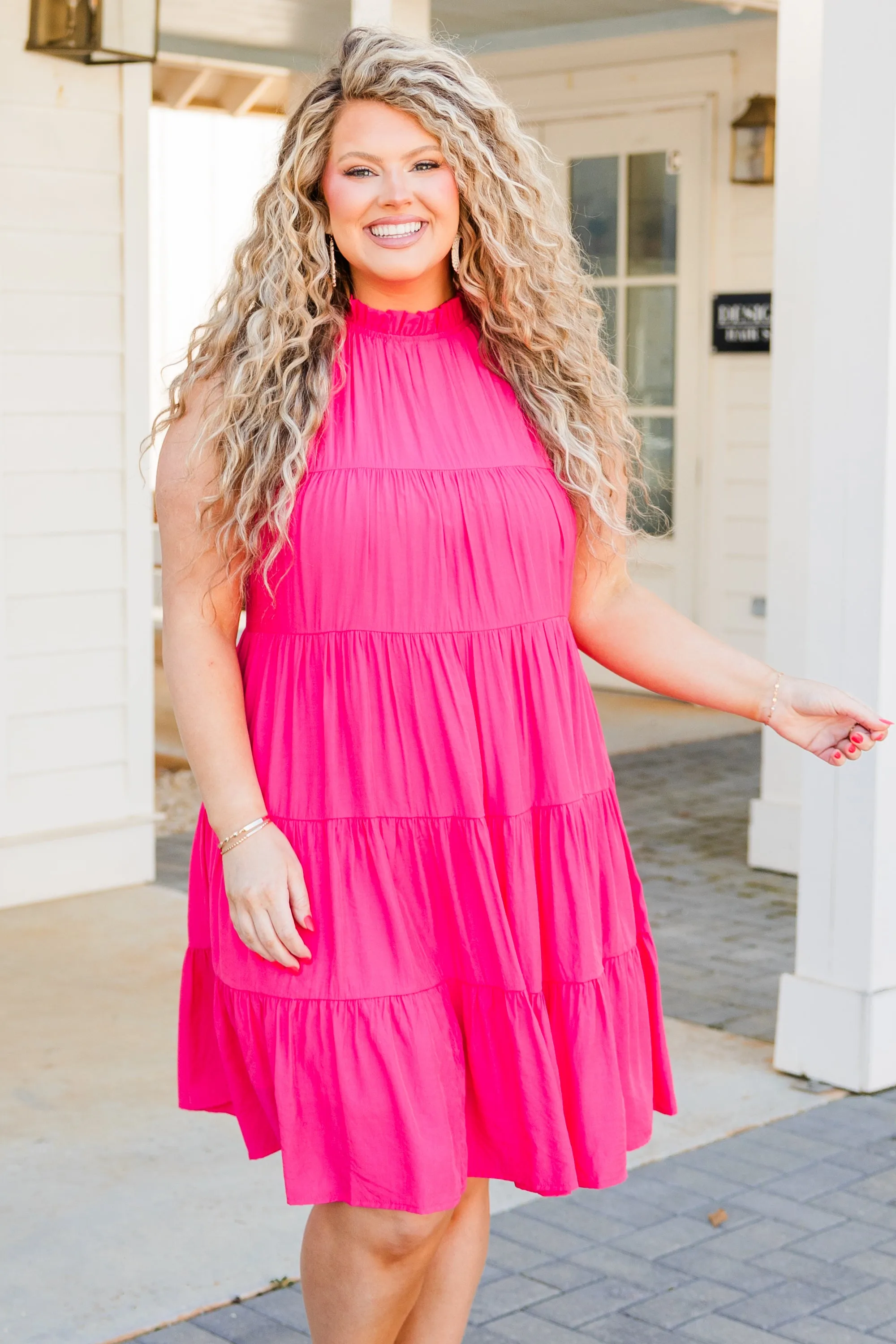 Beautiful Day Dress, Hot Pink