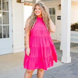 Beautiful Day Dress, Hot Pink