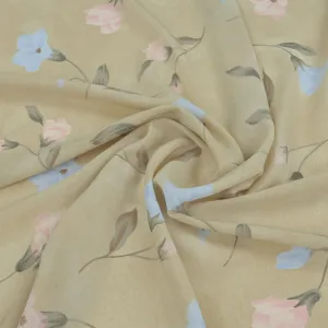 Beige Floral Print Crepe 1659