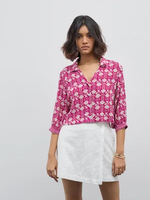 Bombay Paisley Magenta Floral Design Shirt