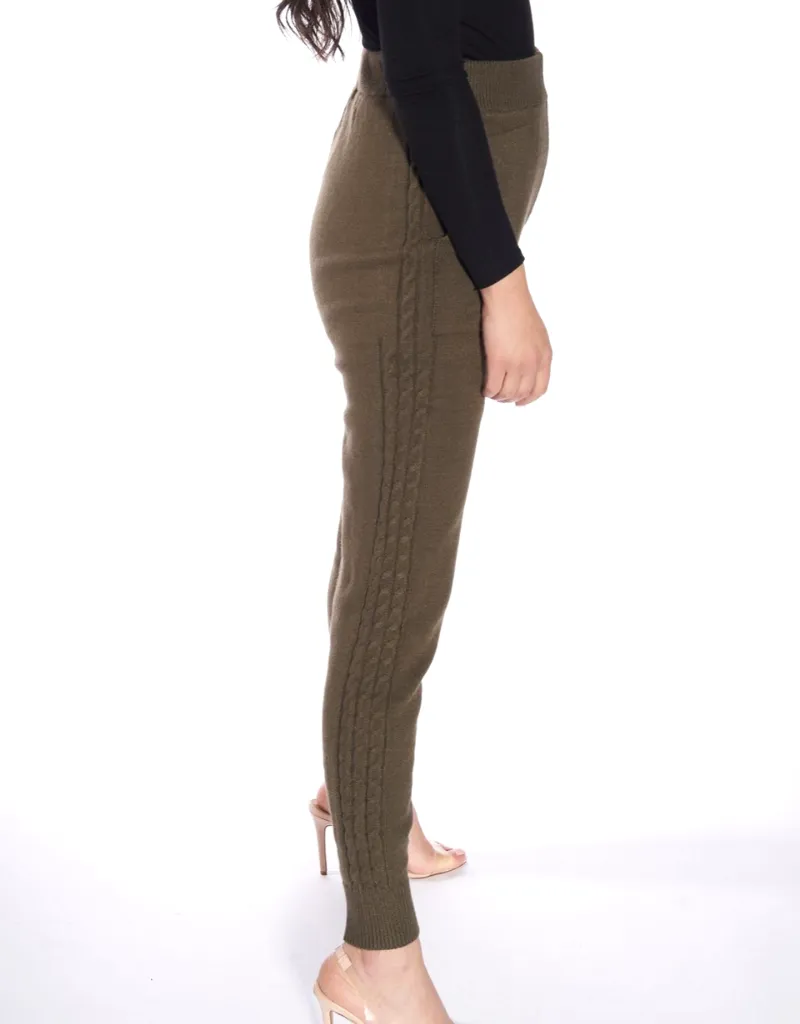 Cable Knit Pants With Pockets