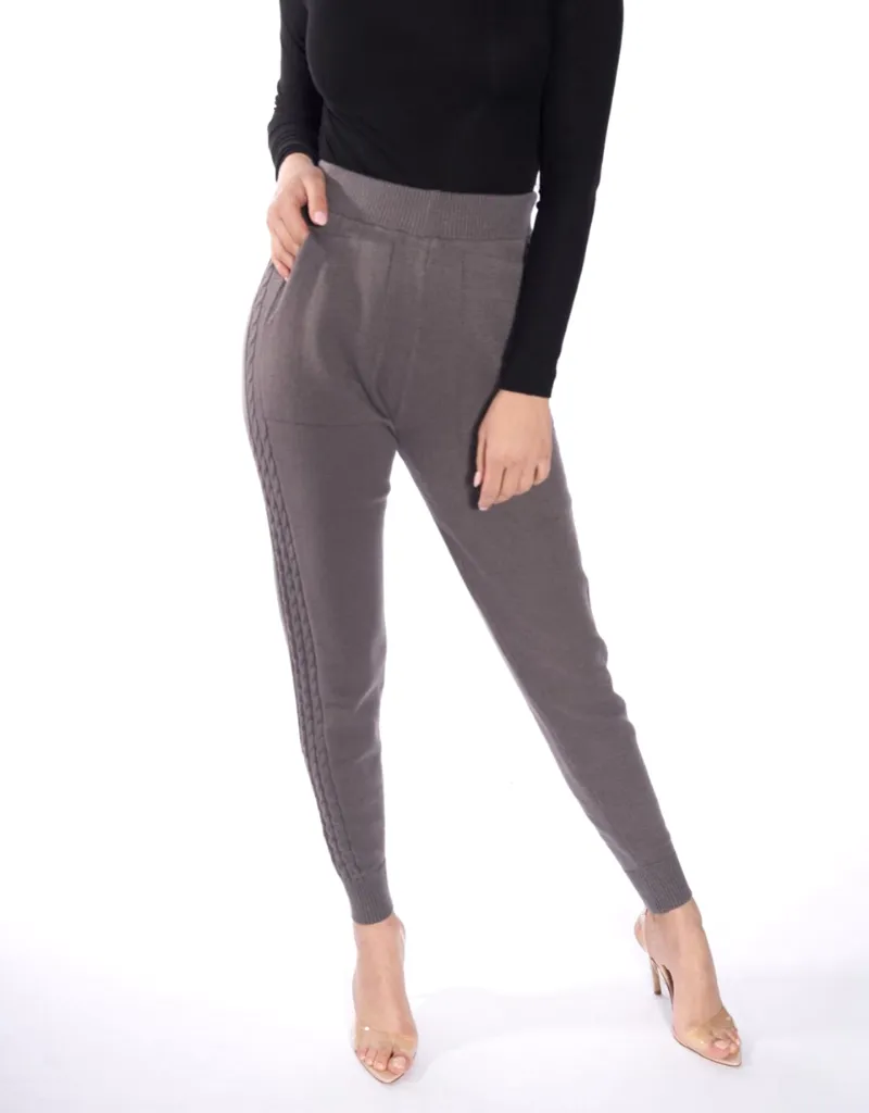 Cable Knit Pants With Pockets