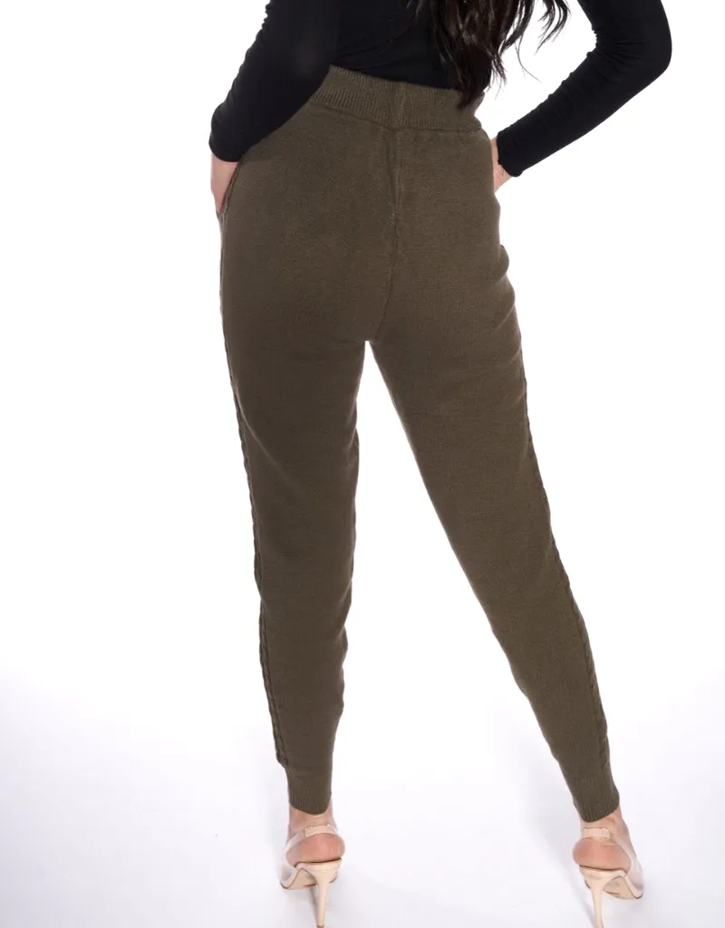 Cable Knit Pants With Pockets