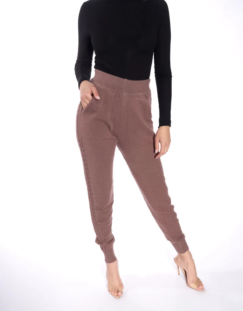 Cable Knit Pants With Pockets