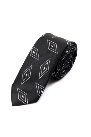 Casual 2.5-inch Black Slim Diamond Tie