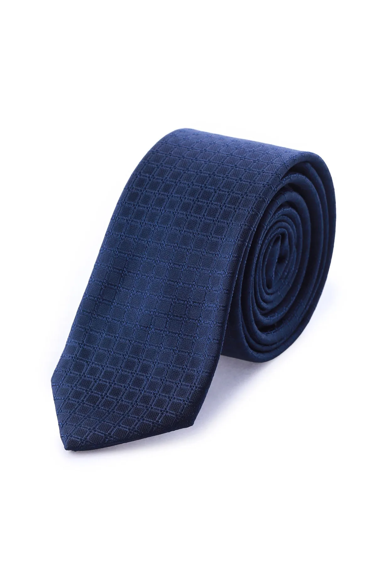 Casual 2.5-inch Slim Black Tie, Navy 46