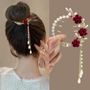 Charming Red Tassel Pony Tail Buckel