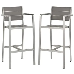 Coast Outdoor Patio Aluminum Bar Stool (Set of 2)