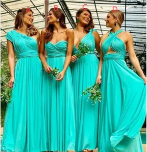 Convertible Turquoise Bridesmaid Dresses Party Dres