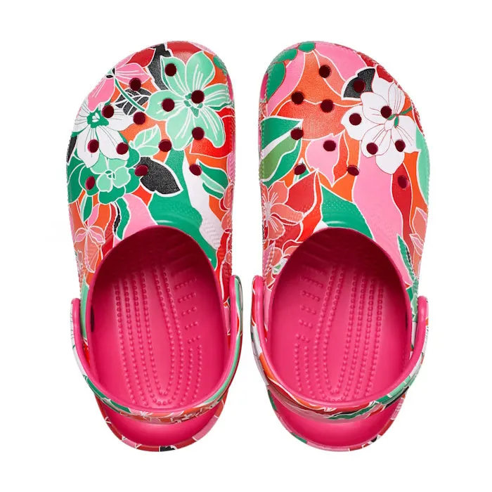 Crocs - Classic Clog Woodcut Floral Dragonfruit Bright Pink Adults