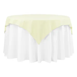 Economy Polyester Table Overlay Topper/Tablecloth 54"x54" Square - Ivory