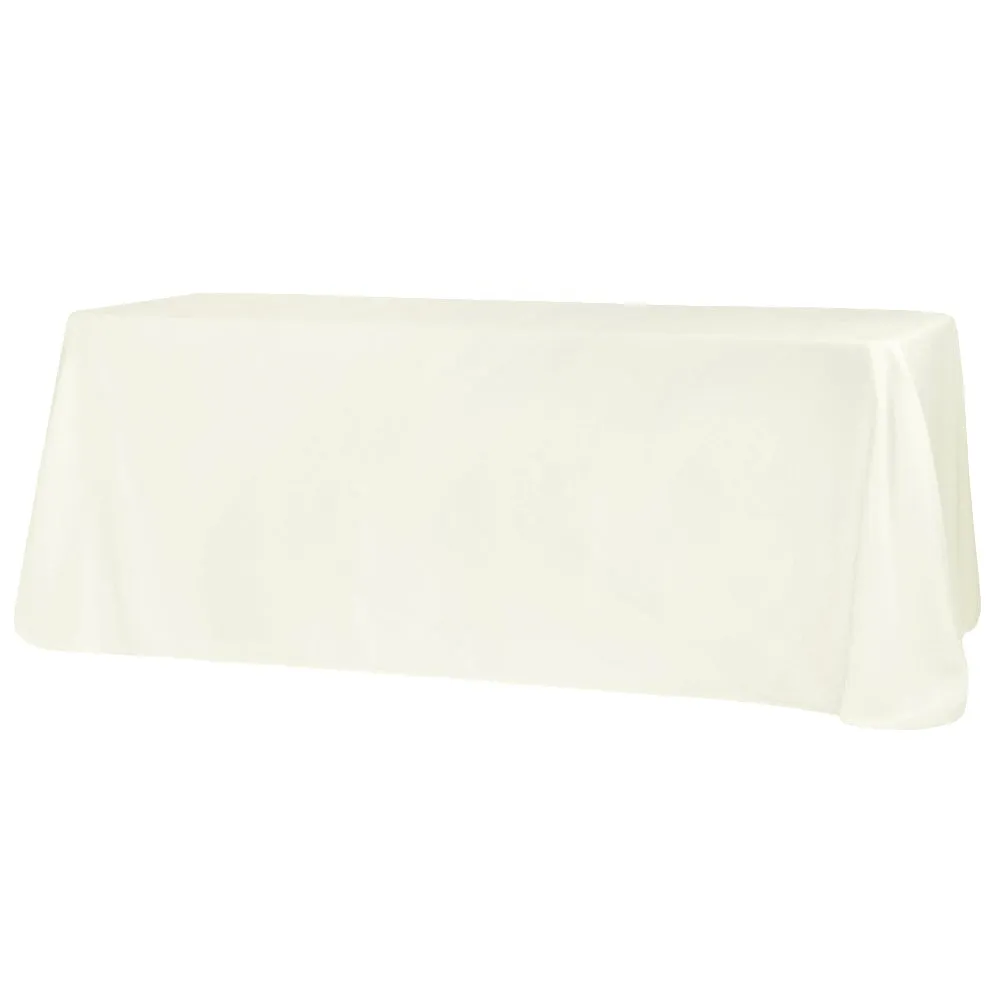 Economy Polyester Tablecloth 90"x156" Oblong Rectangular - Ivory