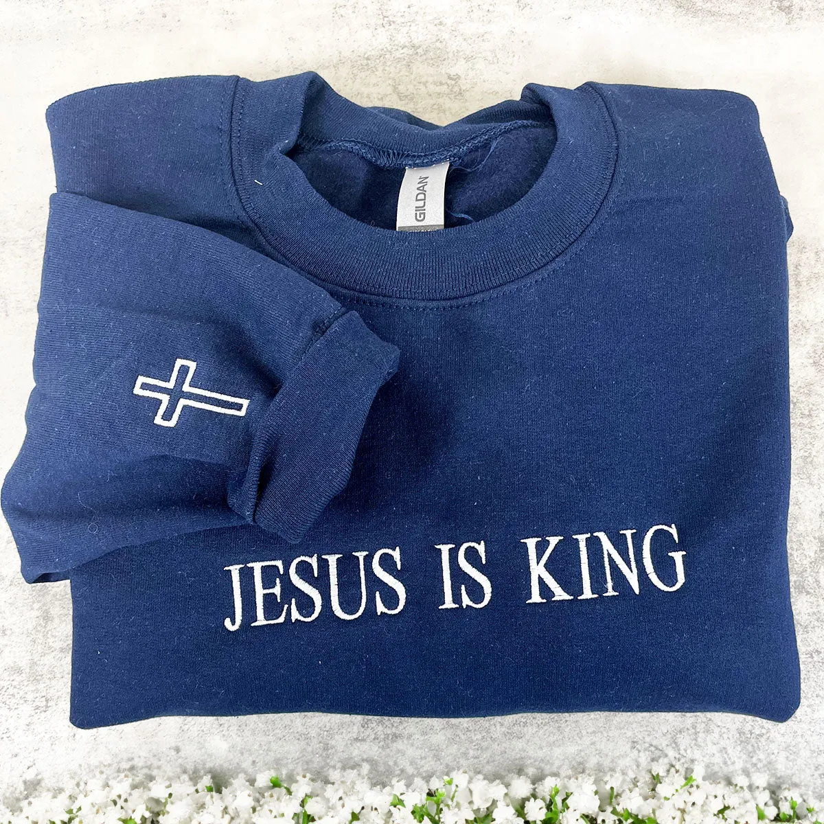 Embroidered Faith Over Fear Sweatshirt or Hoodie