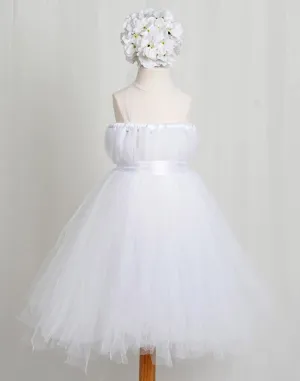 Empyrean Tulle  Floor-Length Dress - White