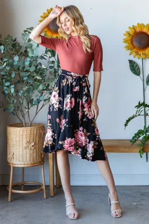 Floral Wrap Ruffle Hem Skirt (Online Exclusive)