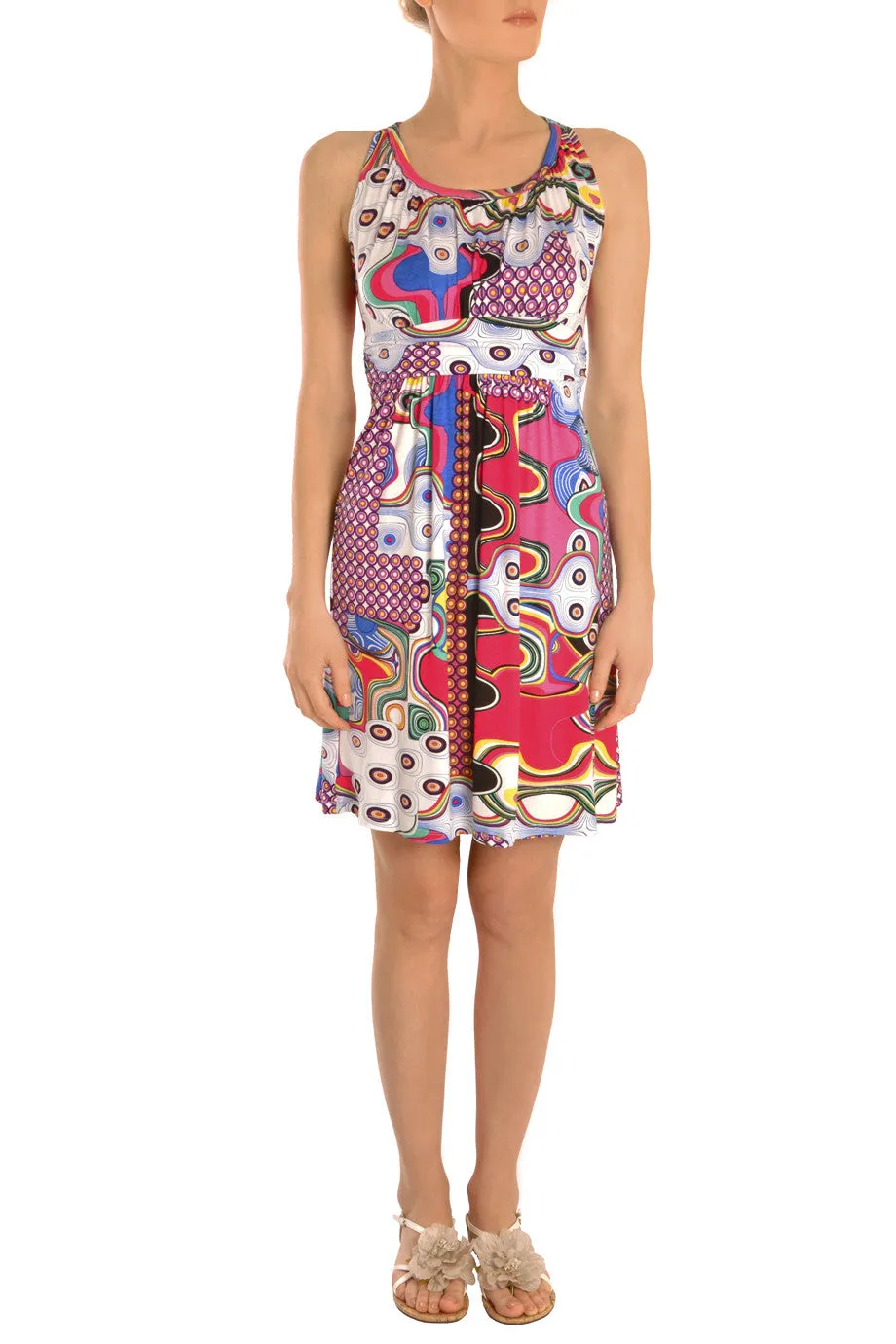 GHIACCIO Printed Sleeveless Dress