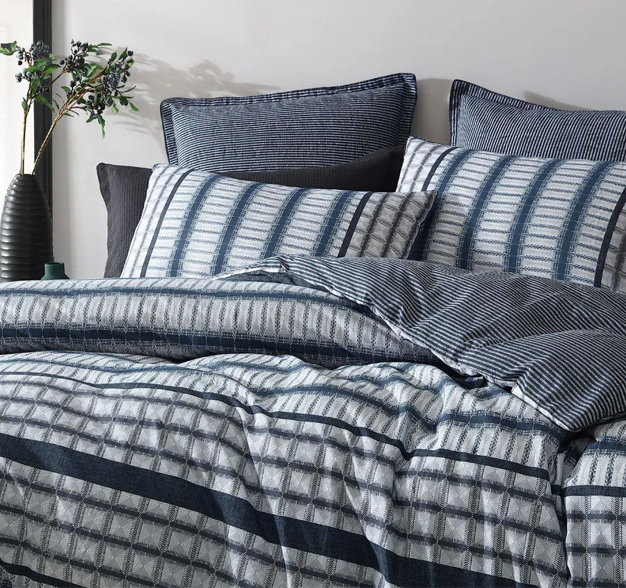 Mason Quilt Cover Set Range Indigo