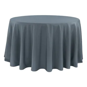 Polyester 120" Round Tablecloth - Pewter