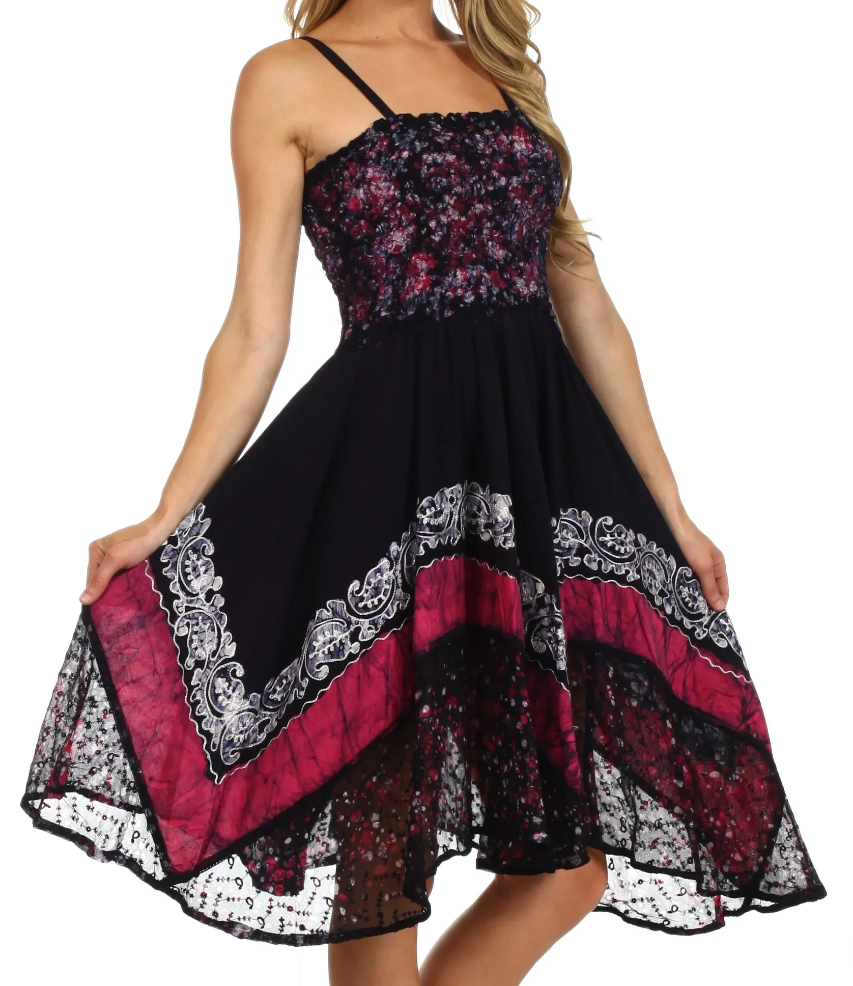 Sakkas Aphrodite Embroidered Batik Dress