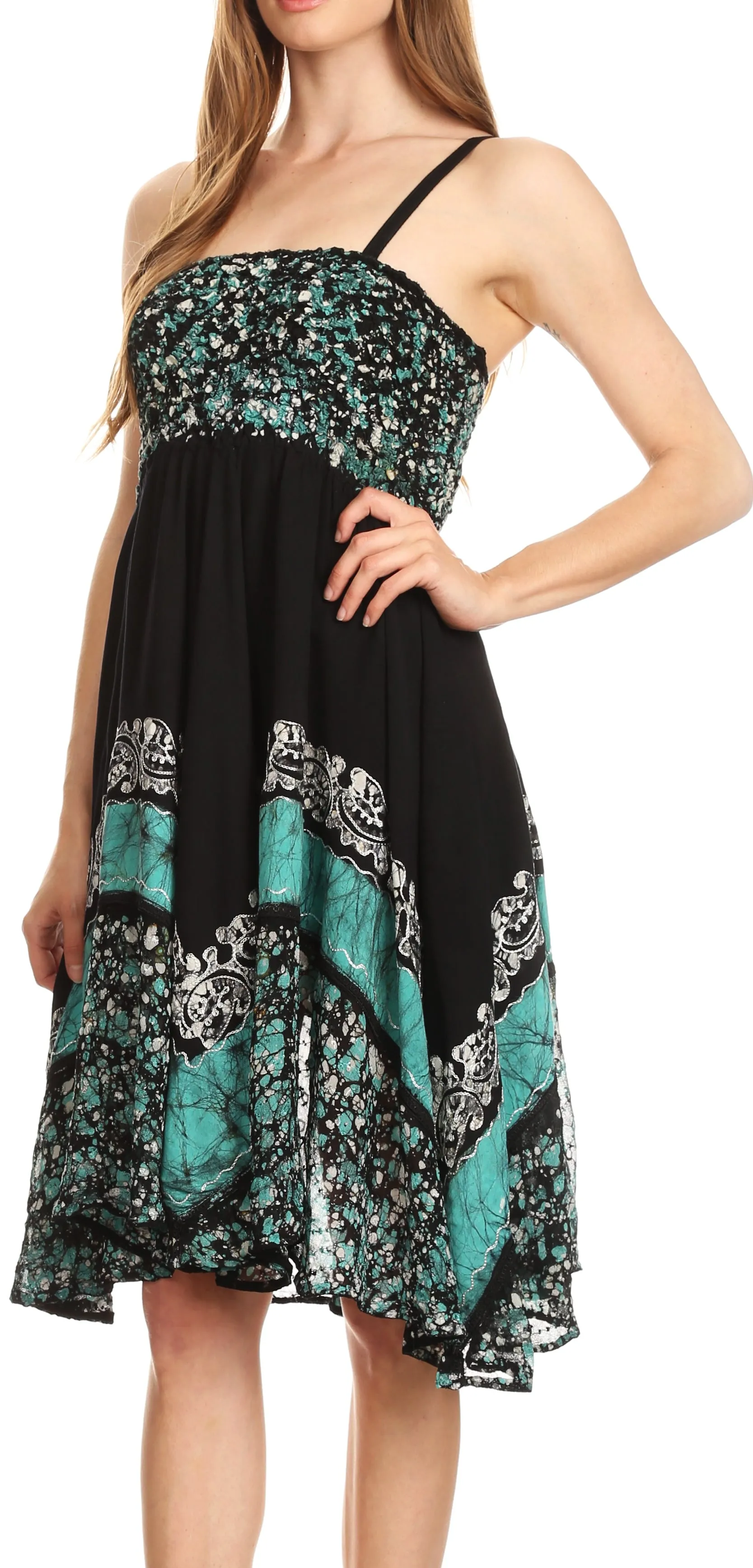 Sakkas Aphrodite Embroidered Batik Dress