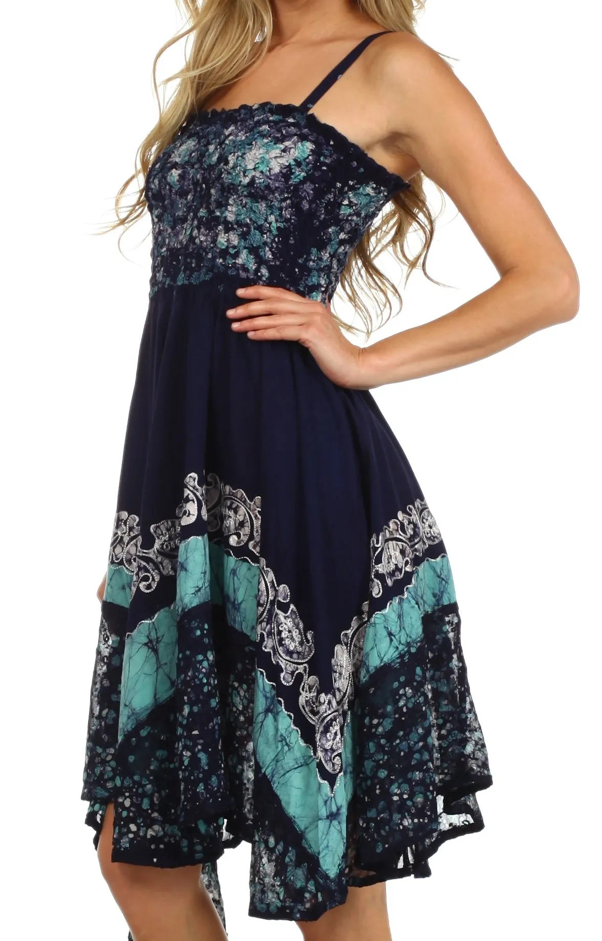 Sakkas Aphrodite Embroidered Batik Dress