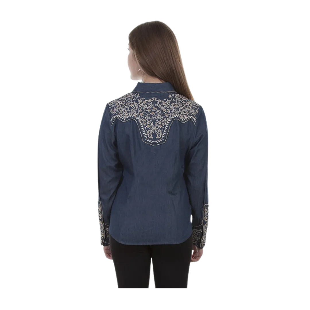 Scully Leather Women's Embroidered Snap Blouse