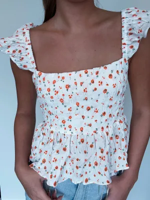 Tie Back Floral Blouse